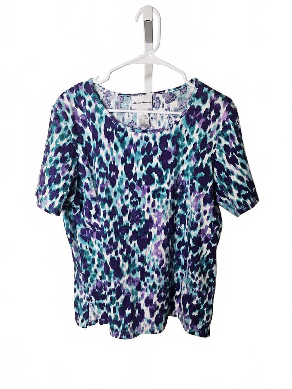 Alfred Dunner Large Short Sleeve Animal Print Top